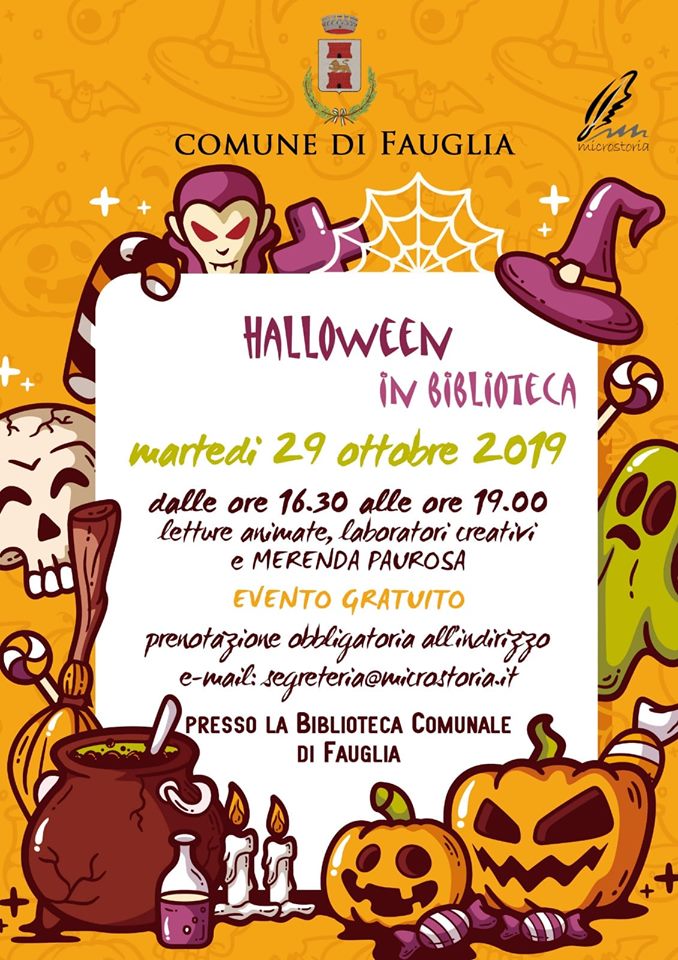 Halloween in biblioteca, martedì 29 ottobre, Fauglia